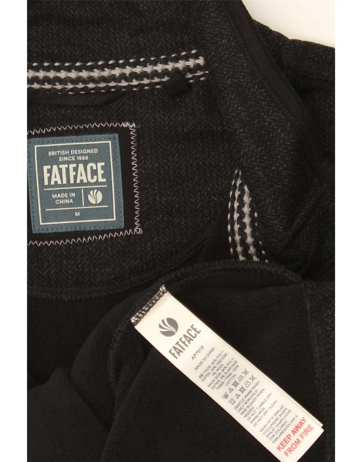Pulover pentru bărbați Fat Face, cu fermoar și gât, poliester, gri mediu