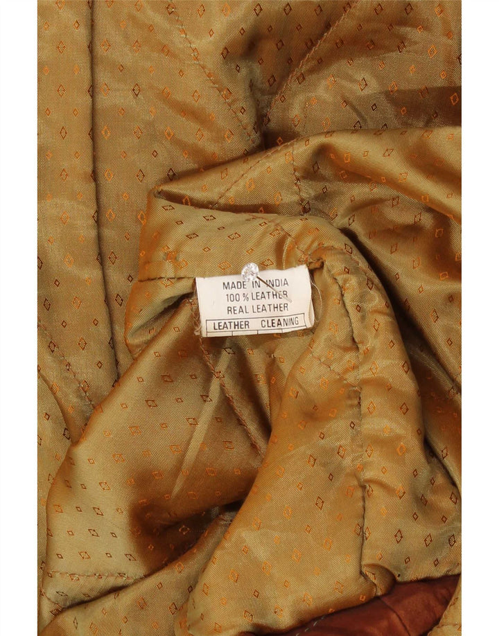 Jachetă de piele vintage pentru bărbați UK 40 mare maro