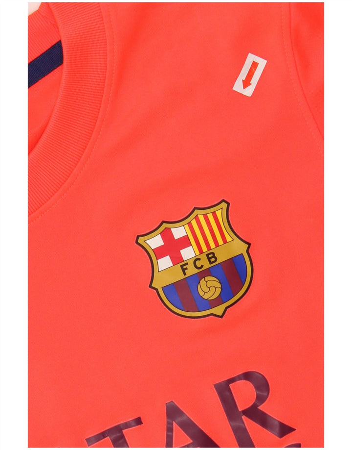 Tricou grafic Barcelona pentru băieți NIKE Top 10-11 ani portocaliu mediu