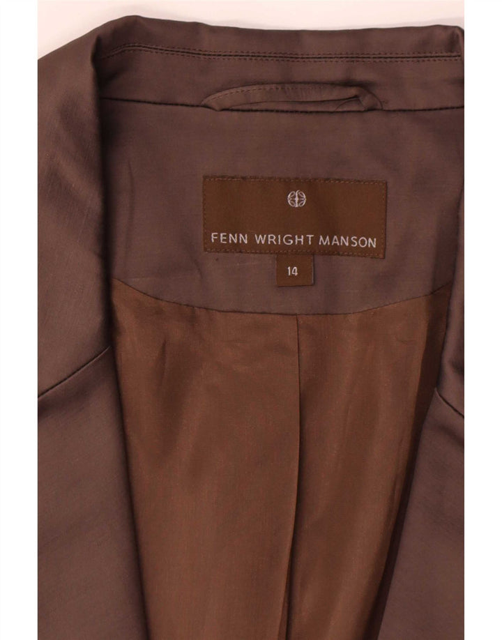 Fenn Wright Manson Jachetă pentru femei cu mâneci 3/4, UK 14, maro mare