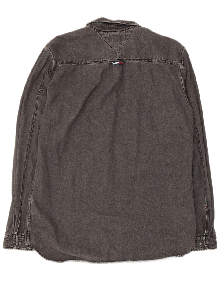 Cămașă din denim pentru bărbați Tommy Hilfiger, mare, gri bumbac