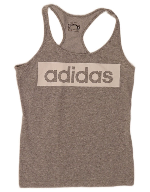 Vesta grafică Adidas pentru femei UK 12/14 Medium Gri Bumbac Sport