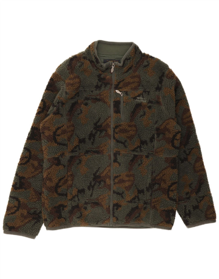 Jachetă pentru bărbați Weird Fish din fleece UK 40, mare, kaki, din poliester de camuflaj