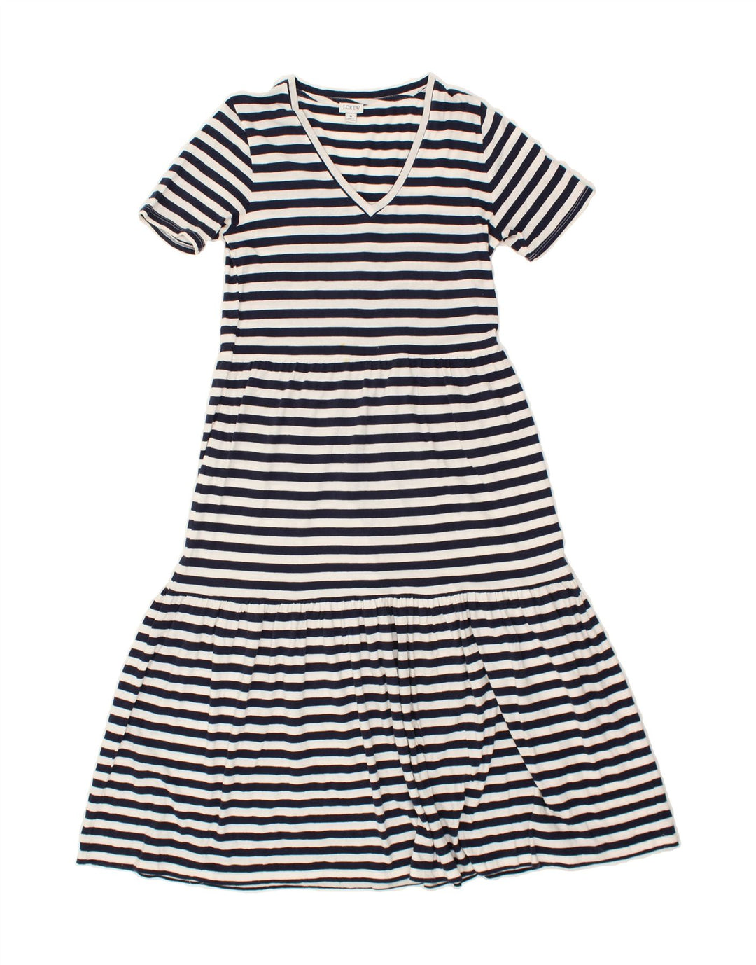 J. CREW Womens Maxi Dress UK 12 Medium Navy Blue Striped Vintage J. Crew and Second-Hand J. Crew from Messina Hembry 