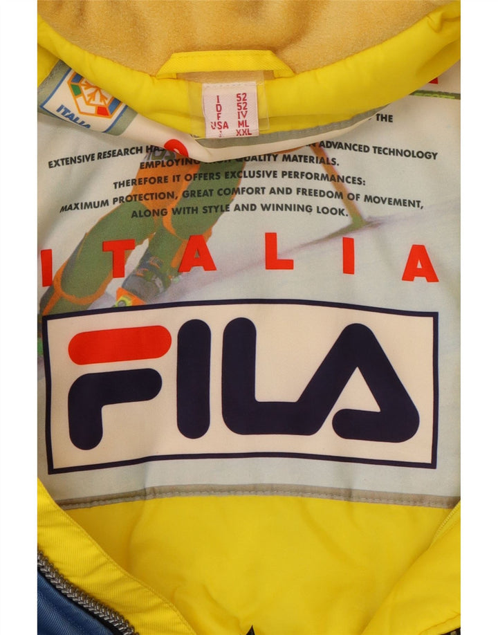 Jachetă de schi Fila Italia pentru bărbați cu glugă IT 52 XL, albastru, poliamidă color bloc