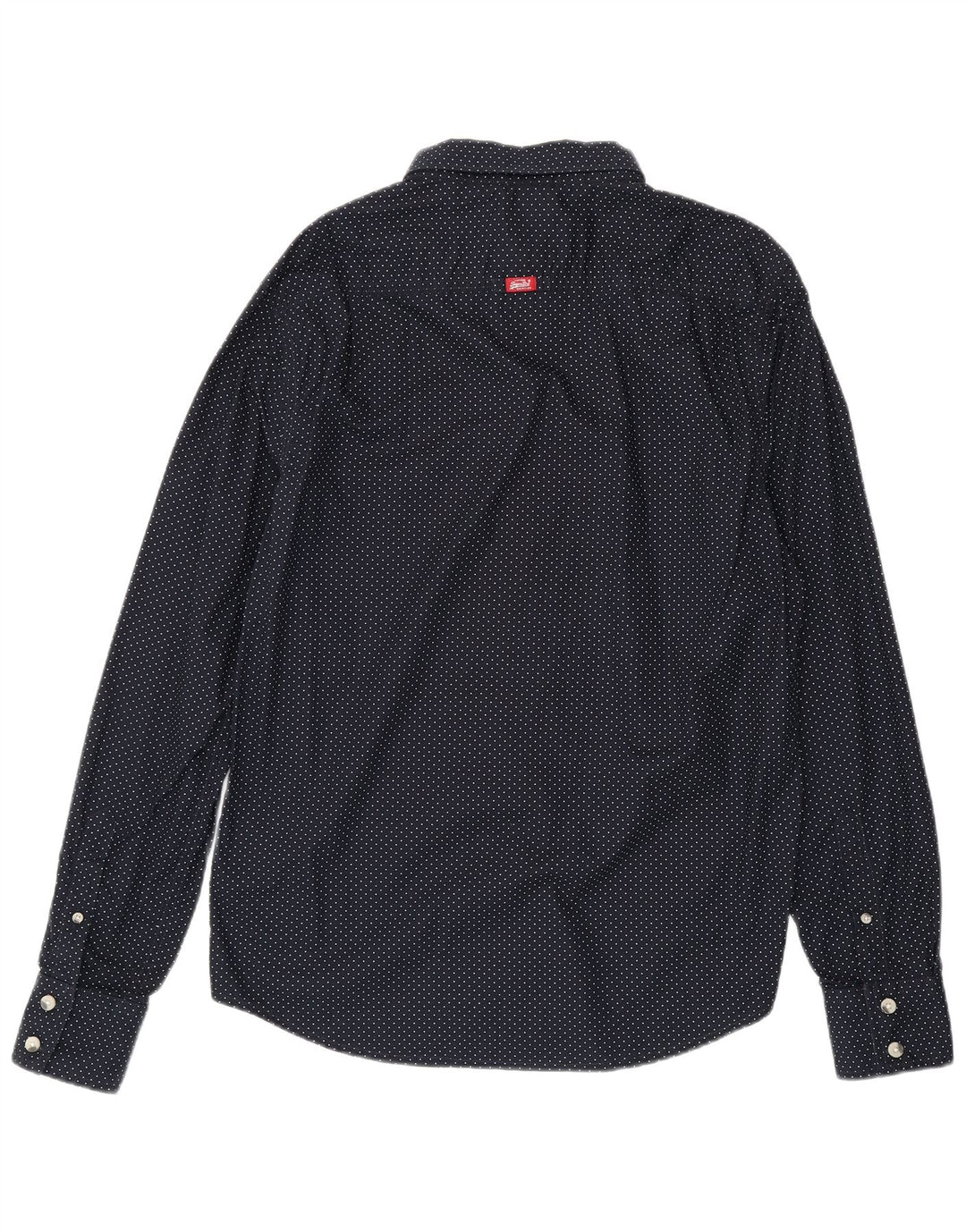 Cămașă pentru bărbați Superdry XL, bumbac cu buline bleumarin