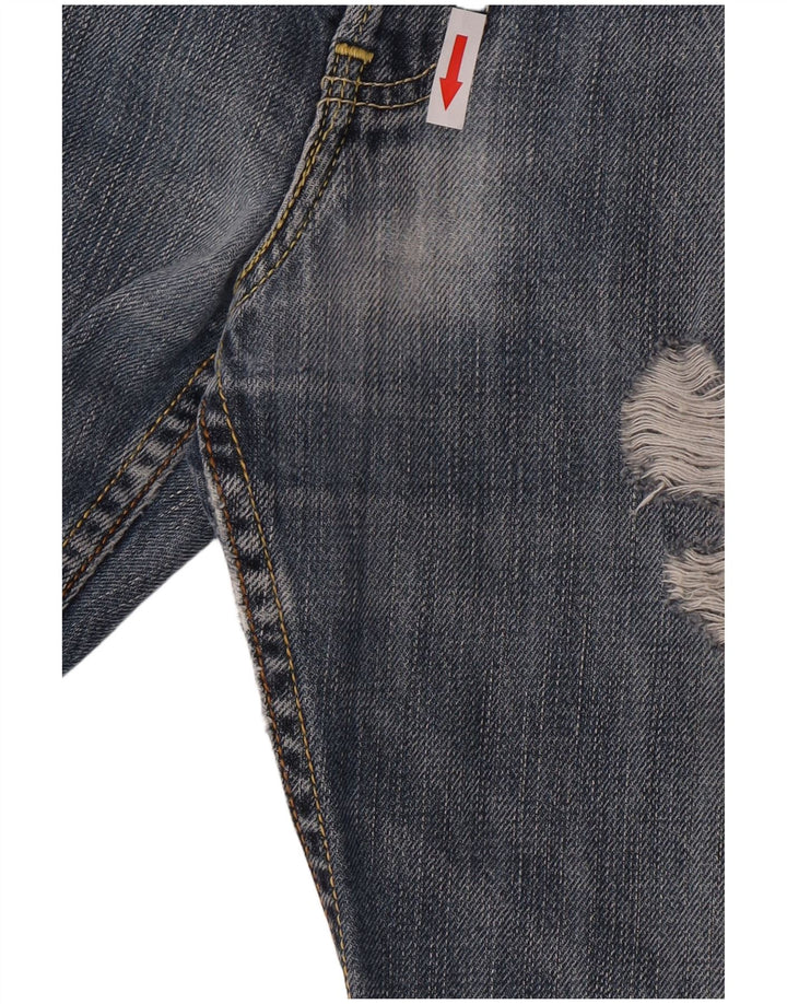 Blugi drepți distressed 501 Levi's pentru bărbați L32 L28 Bumbac albastru