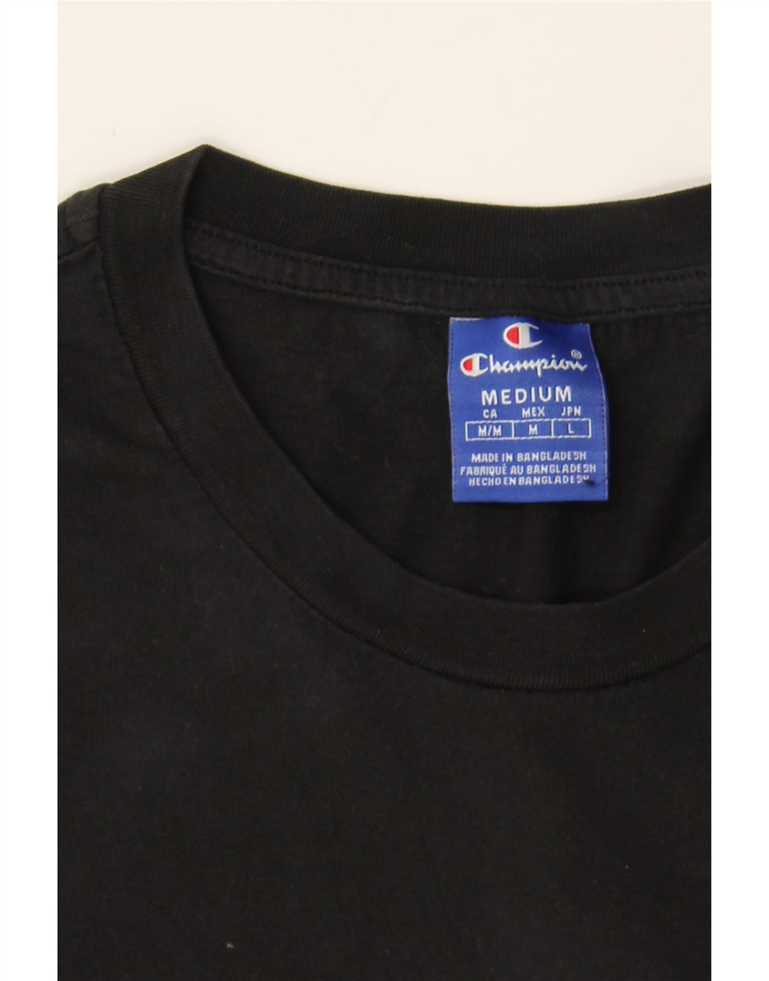CHAMPION Mens Graphic T-Shirt Top Medium Black Cotton Vintage Champion and Second-Hand Champion from Messina Hembry 