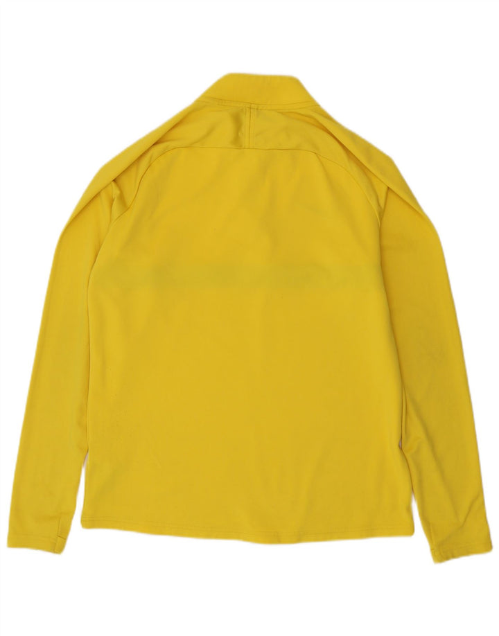 Top de trening pentru bărbați Dri Fit, cu fermoar și gât, color block, galben mediu