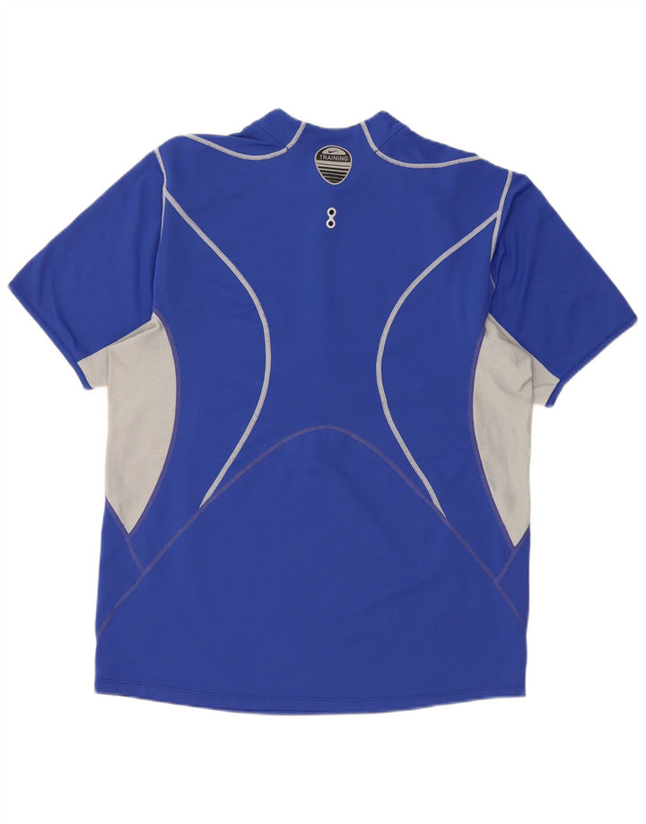 Tricou pentru bărbați Nike, cu fermoar, cu gât, Marea Britanie 39/41, albastru mediu, poliester bloc de culoare