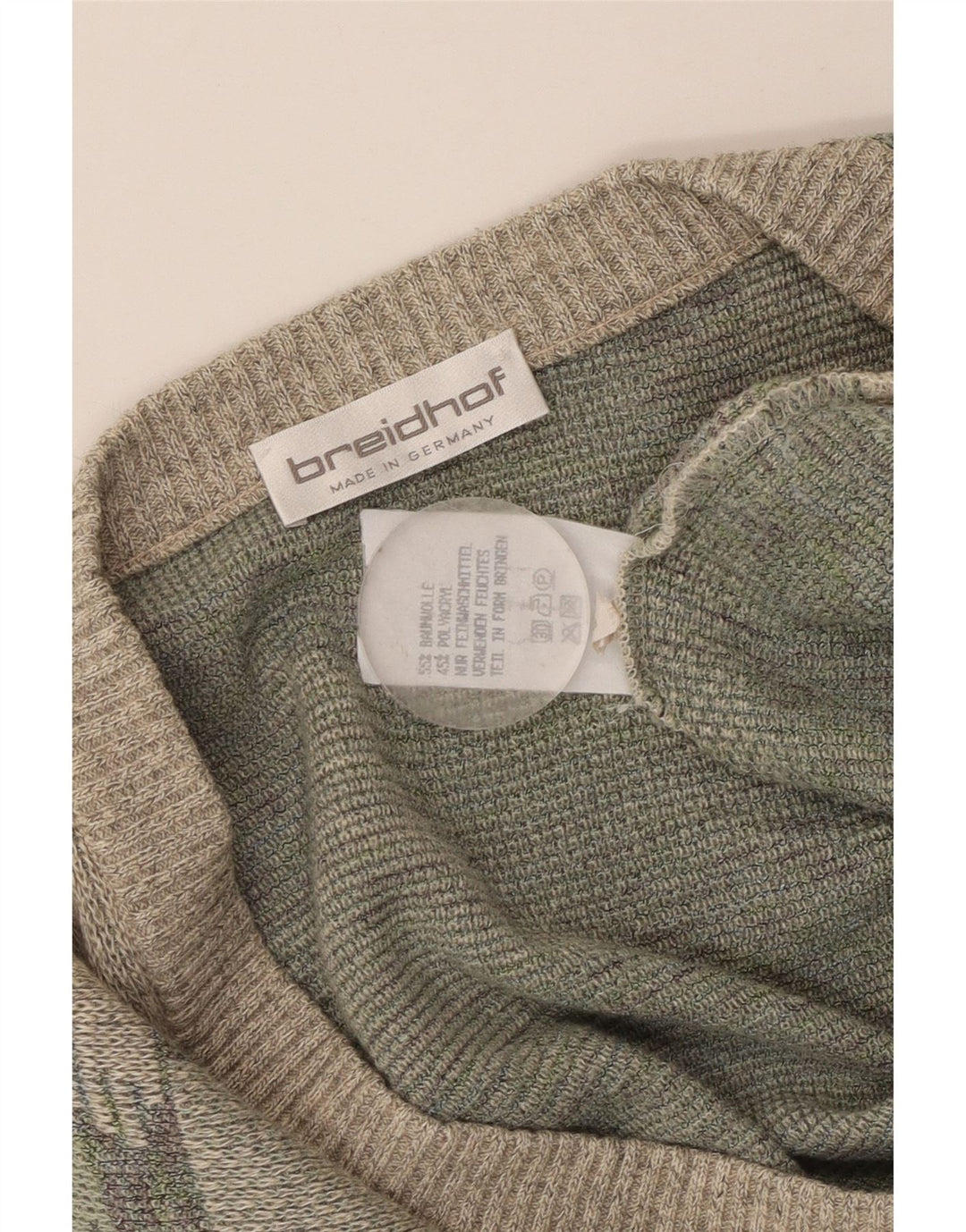 Pulover cardigan pentru bărbați BREIDHOF EU 54 XL bumbac geometric verde