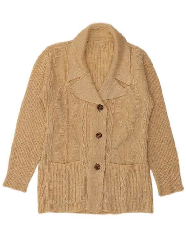 Pulover Cardigan Vintage pentru Damă UK 12 Medium Beige