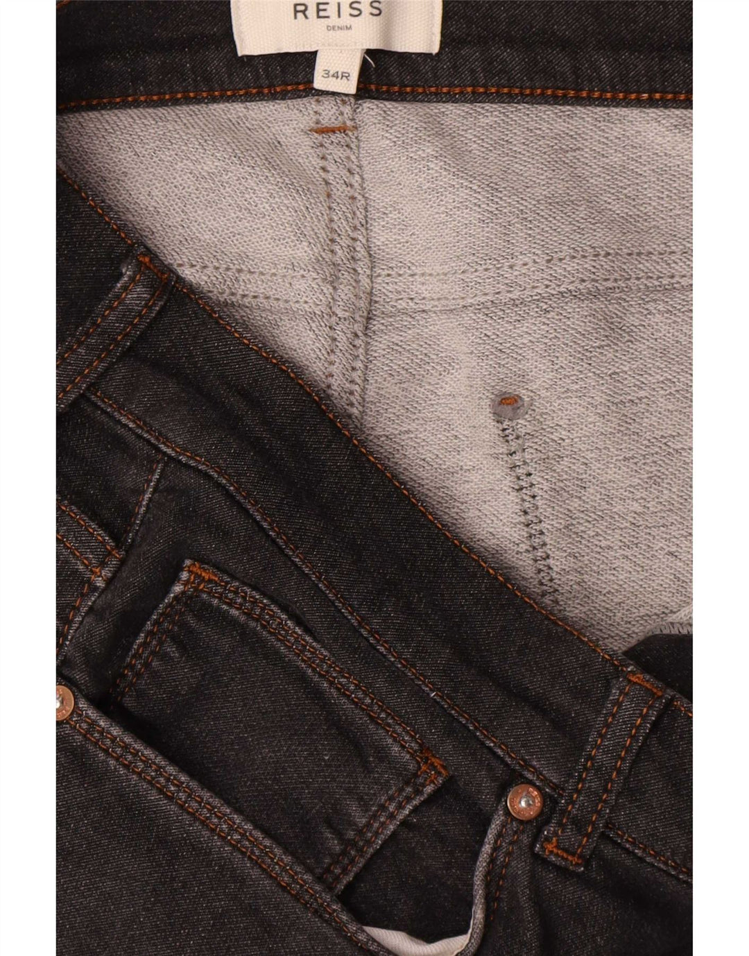 Blugi subțiri pentru femei Reiss W34 L30 bumbac negru
