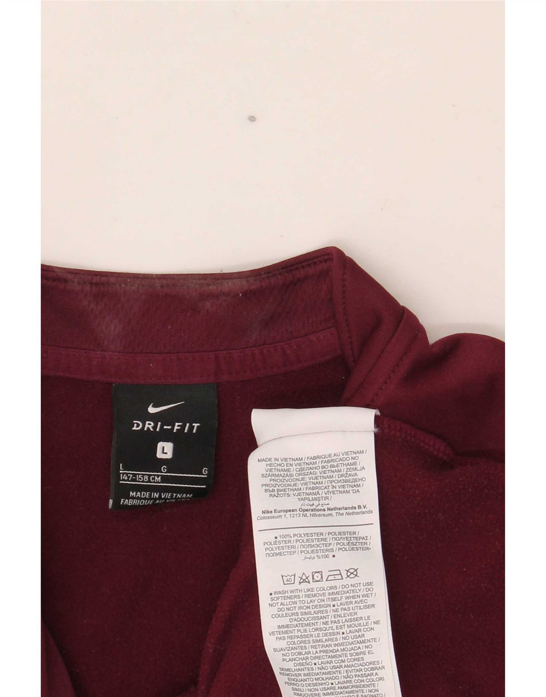 Top de trening Nike Dri Fit Graphic Pulover pentru băieți 12-13 ani mare Bordeaux