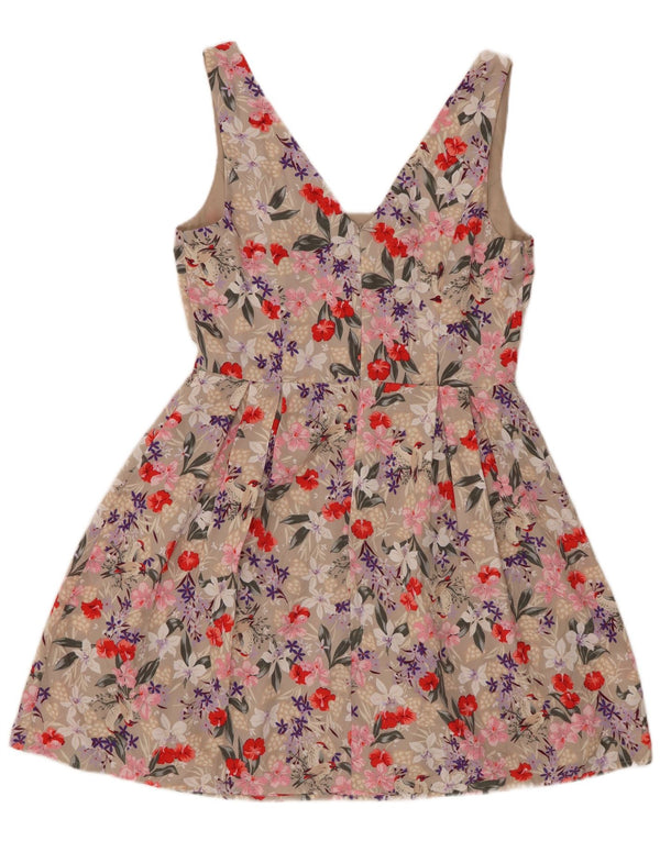 Rochie de soare Oasis pentru femei UK 12 Medium Beige Floral Poliester