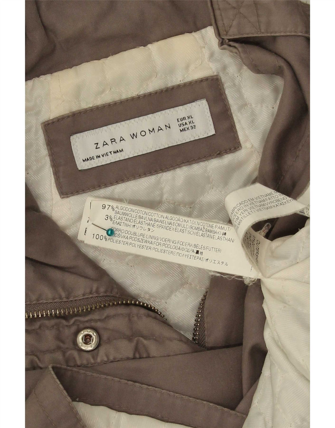 Jachetă militară Zara pentru femei UK 18 XL bumbac gri