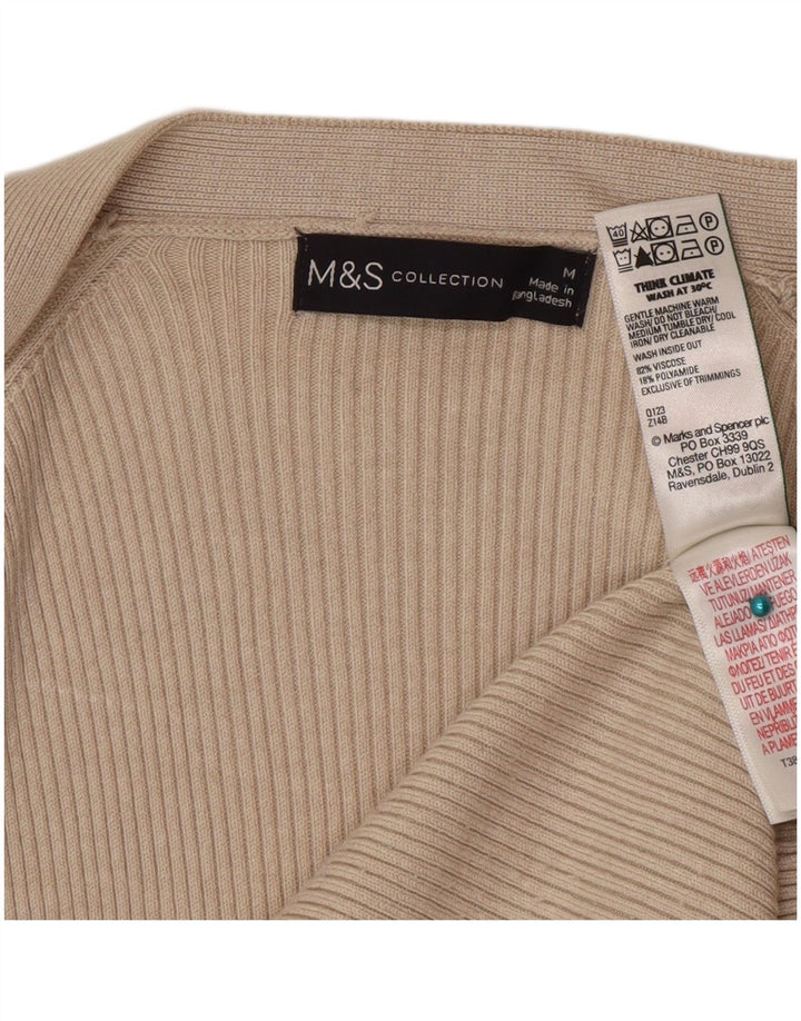 Pulover cardigan deschis pentru femei Marks & Spencer UK 14 Medium Beige Viscose