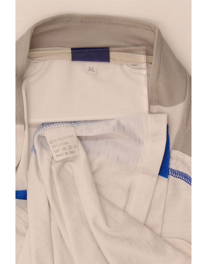 ASICS Mens T-Shirt Top XL White Colourblock Polyester Vintage Asics and Second-Hand Asics from Messina Hembry 