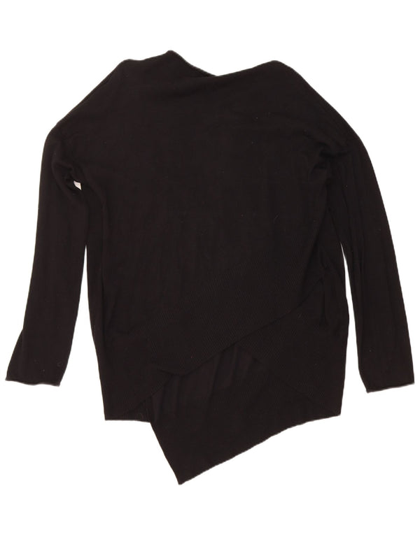 Pulover cardigan deschis pentru femei Zara UK 14 Medium Black Viscose