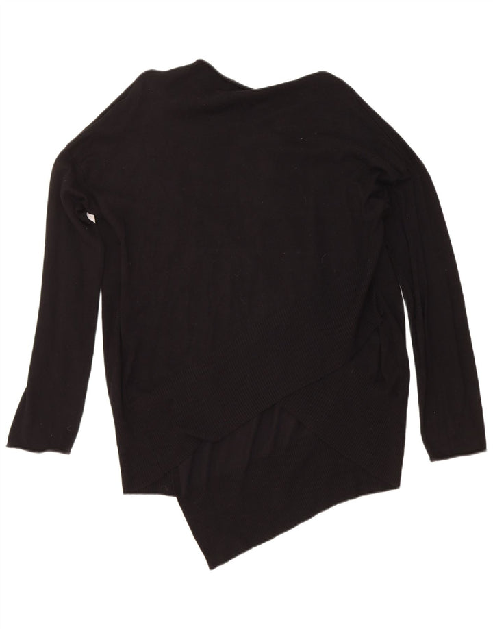Pulover cardigan deschis pentru femei Zara UK 14 Medium Black Viscose