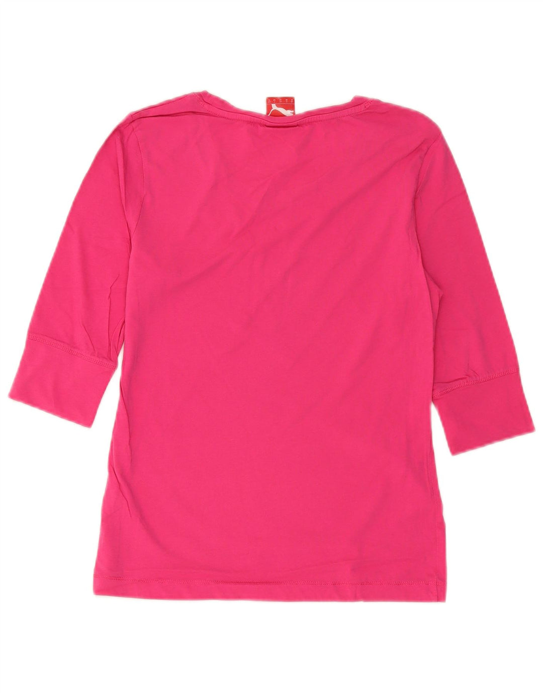 Puma Femei Graphic Top 3/4 Sleeve UK 12 Medium Pink Bumbac