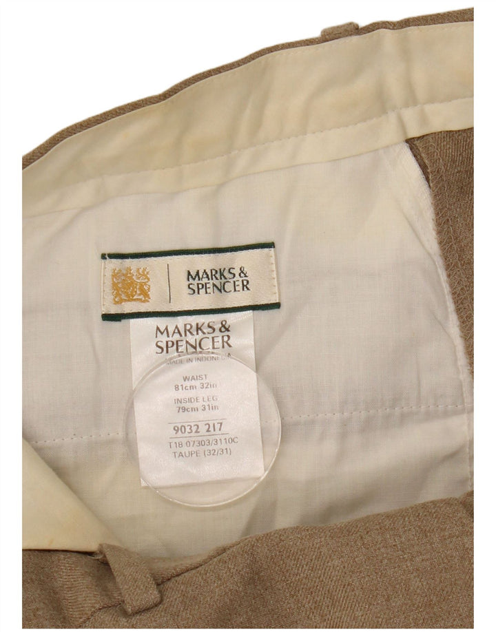 Pantaloni chino drepți pentru bărbați Marks & Spencer W32 L31 poliester bej