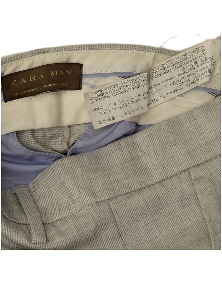 Pantaloni chino pentru bărbați Zara UE 40 Mediu L31 L24 Gri Poliester
