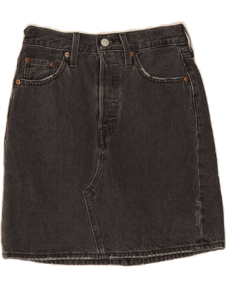 LEVI'S Womens Denim Skirt W24 XS Grey Vintage Levi's and Second-Hand Levi's from Messina Hembry 
