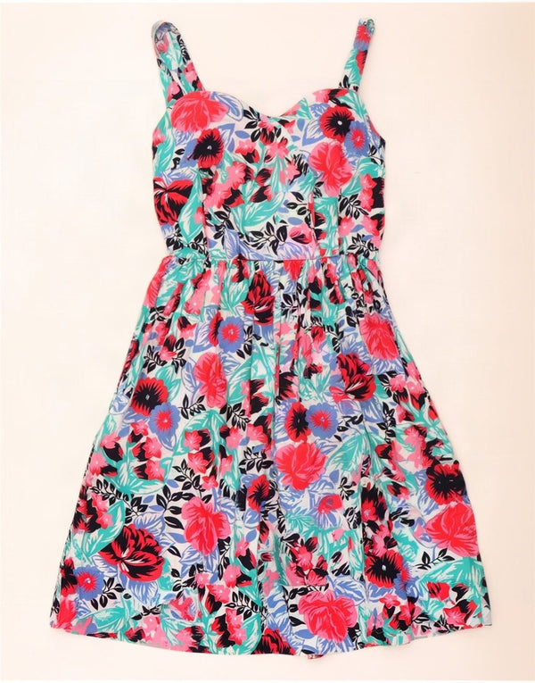 Vintage Womens Sundress UK 8 Small Multicolored Floral