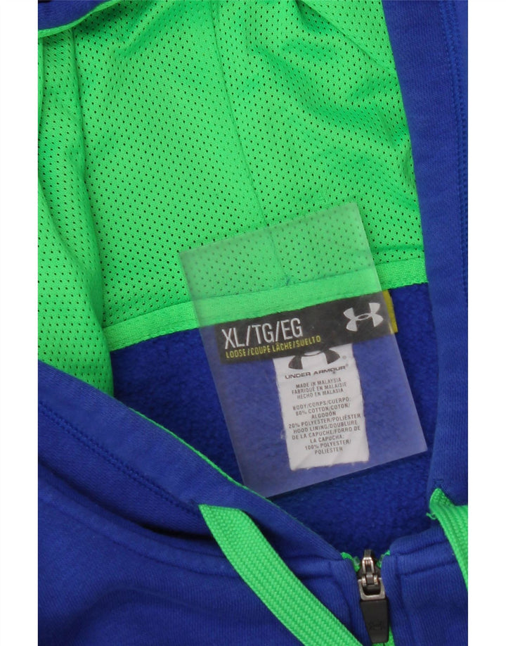 Pulover cu glugă cu fermoar pentru bărbați UNDER ARMOUR, bumbac XL, albastru