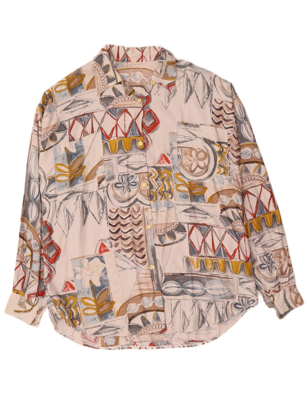 Cămașă VINTAGE pentru femei UK 18 XL White Patchwork