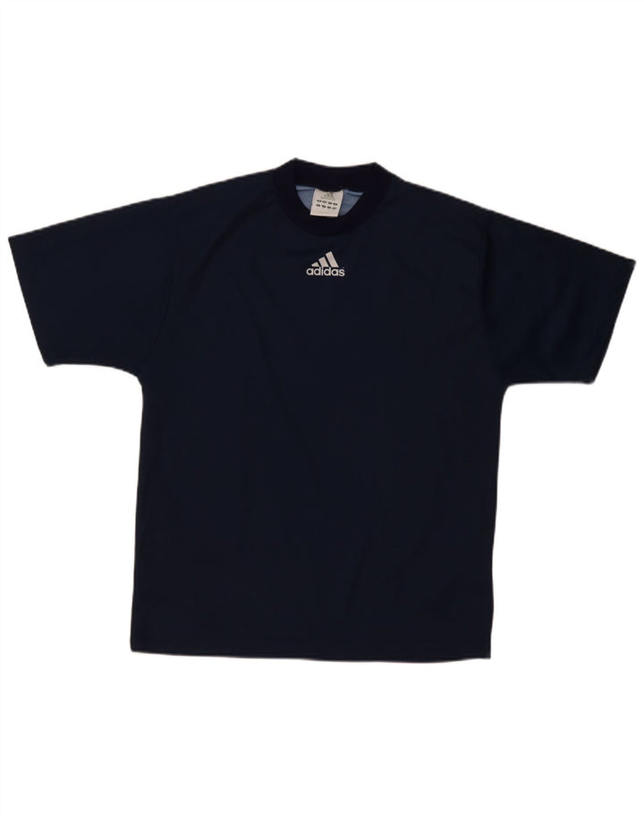 Tricou grafic pentru bărbați Adidas Top mic, poliester bleumarin