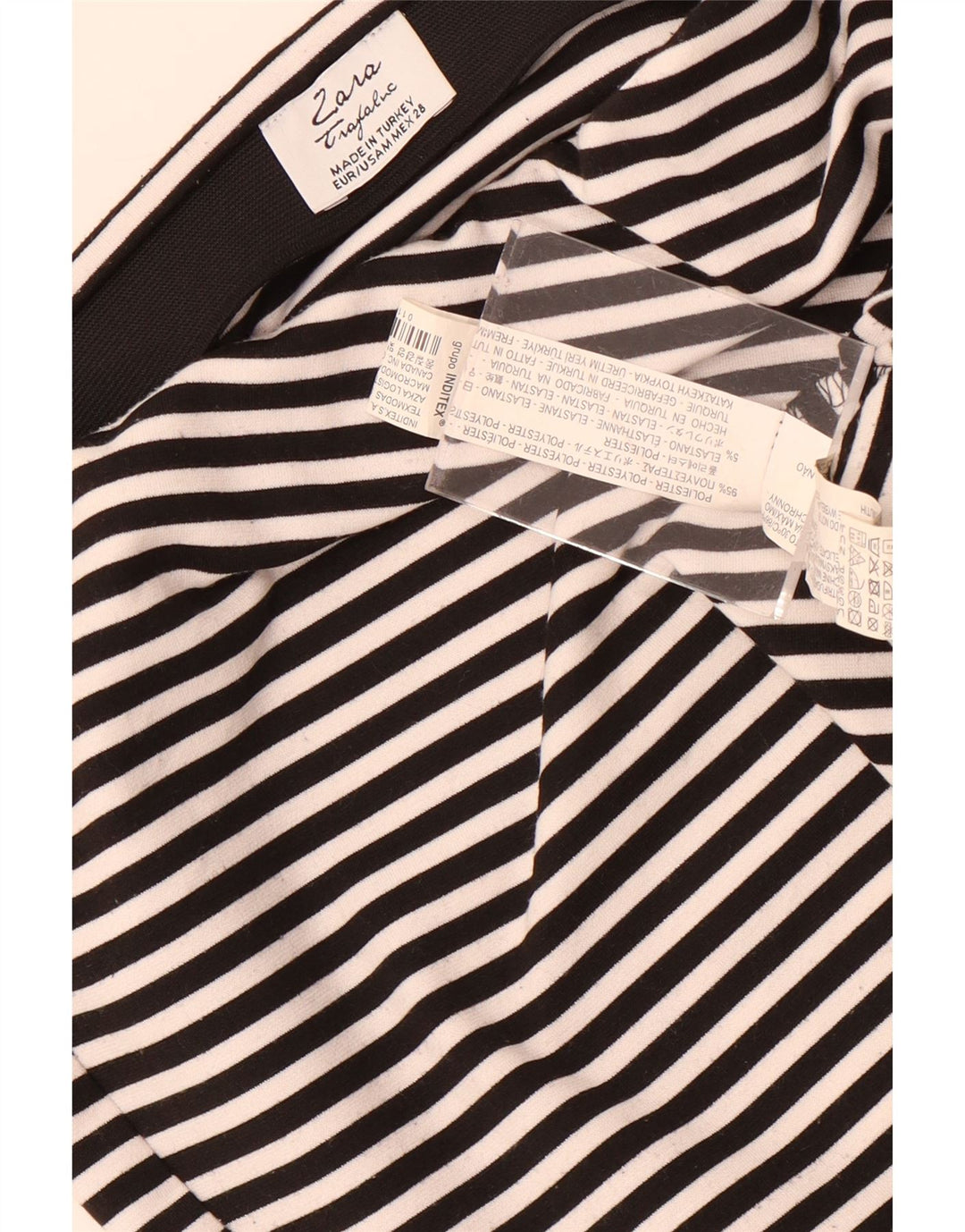 Fusta Mini Trafaluc pentru femei Zara Medium W28 Poliester cu dungi negre