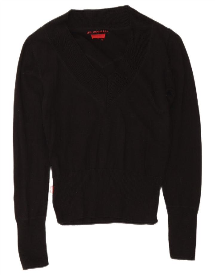 Pulover Levi's pentru femei cu decolteu în V, UK 12, bumbac mediu negru