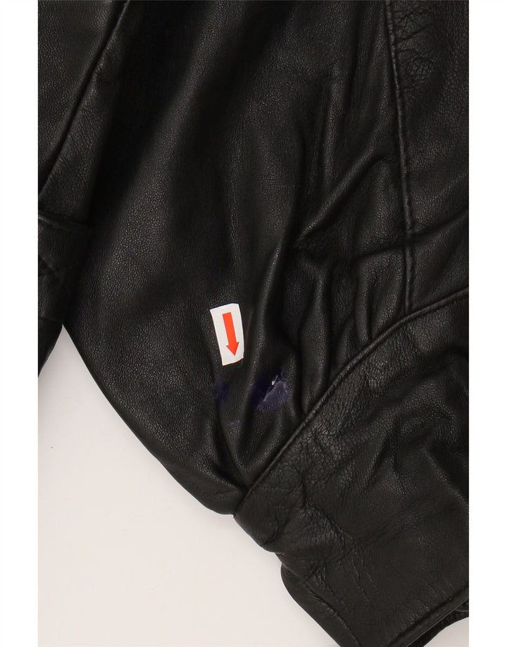 Jachetă de piele supradimensionată pentru femei VINTAGE EU 36 Mic din piele neagră