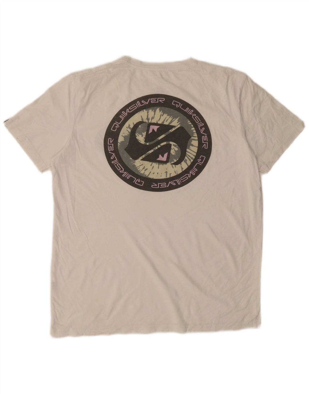 Tricou grafic Quiksilver pentru bărbați, cu croială regulată, top mediu alb