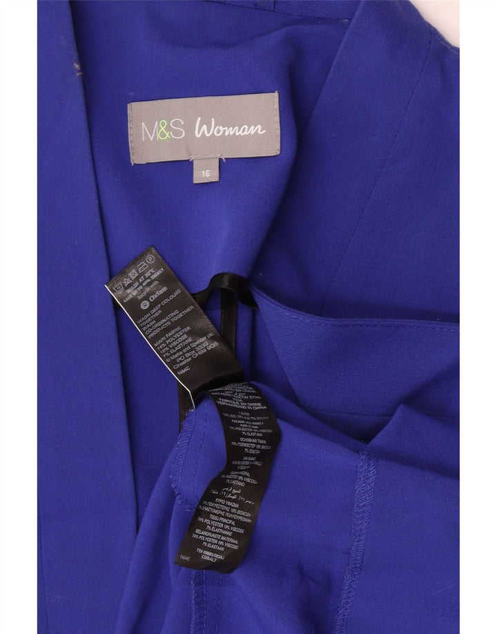 Marks & Spencer Jachetă Blazer deschisă pentru femei UK 16 Poliester albastru mare