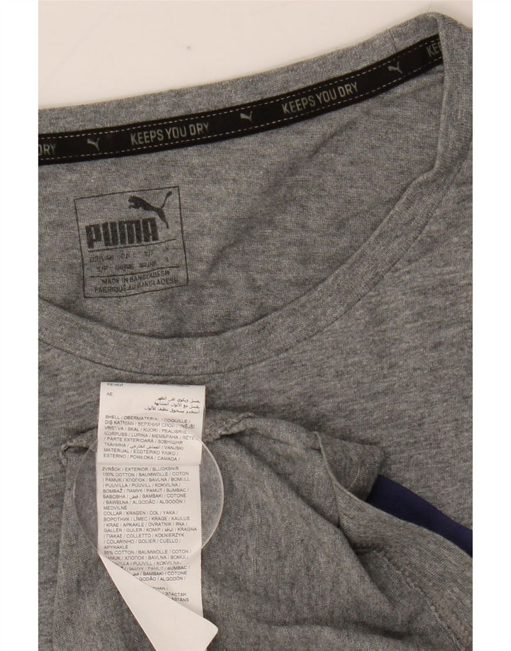 Tricou grafic Puma pentru bărbați Top mic, gri, bumbac cu pete