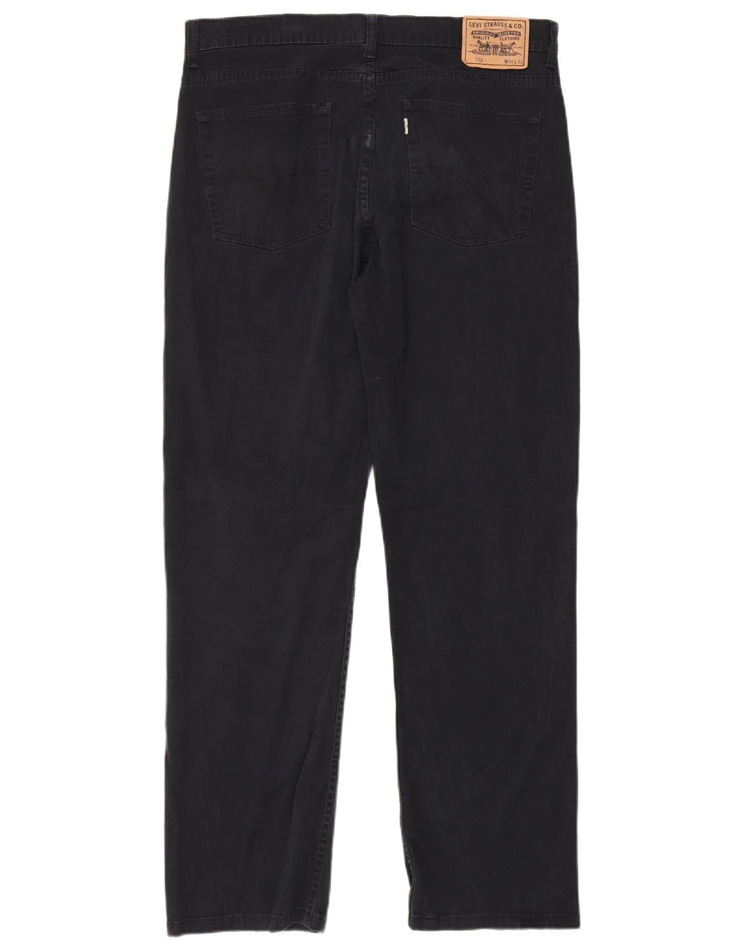 Pantaloni casual drepti pentru bărbați LEVI'S 752 W36 L32 bumbac bleumarin