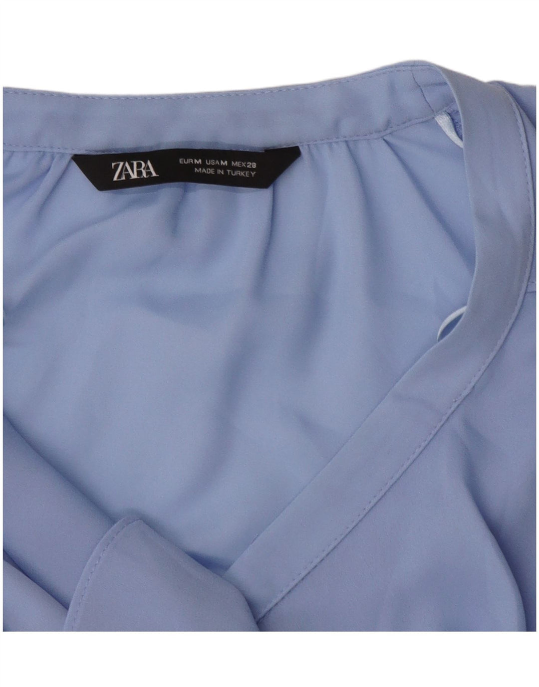 Bluză cămașă cu volane în față ZARA UK 14 Albastru mediu