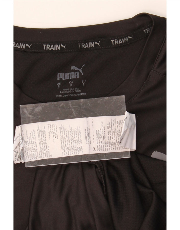 PUMA Mens Graphic T-Shirt Top Small Black Polyester Vintage Puma and Second-Hand Puma from Messina Hembry 