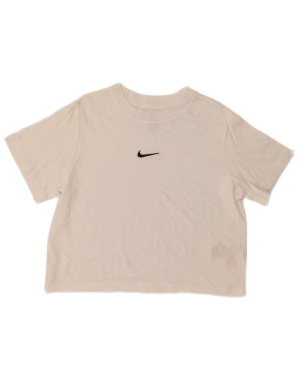 Tricou Nike Fete Loose Fit Top 10-11 Ani Bumbac Alb Mediu