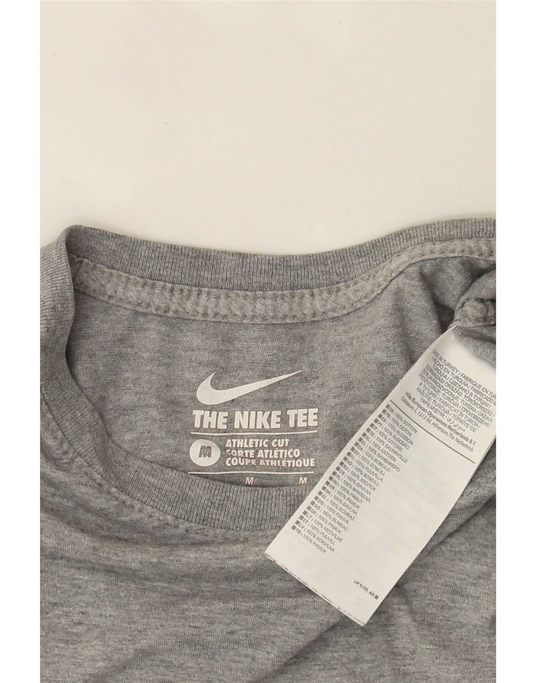 Tricou grafic Nike pentru bărbați, cu croială atletică, top, bumbac, gri mediu