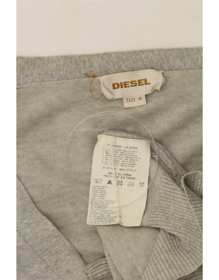 Pulover cardigan pentru bărbați Diesel, bumbac, gri mediu