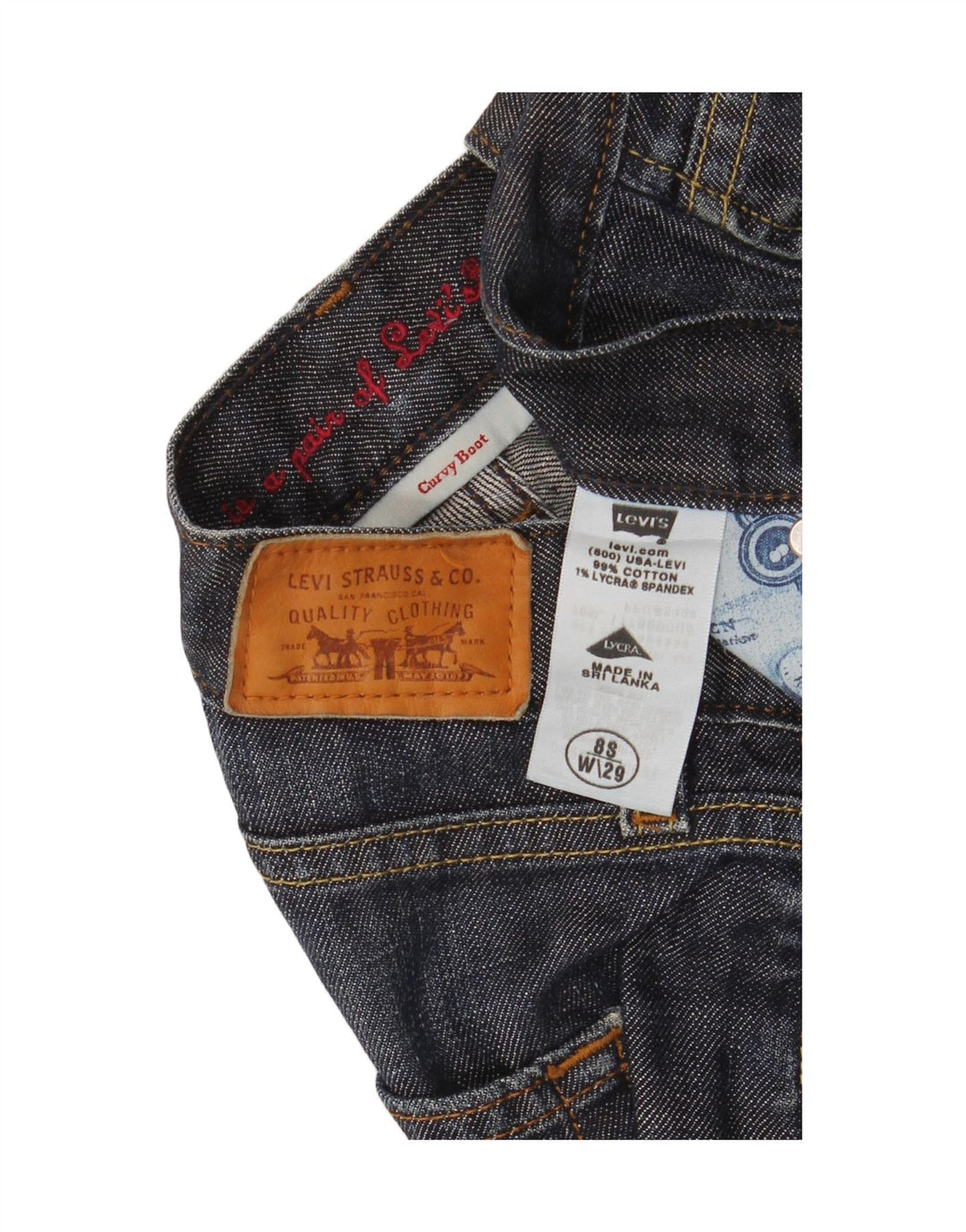 Blugi Levi's Curvy Bootcut pentru femei US 8 Medium W29 L31 Blue Bumbac