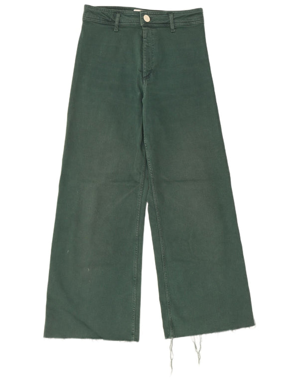 Blugi drepti marin pentru femei Zara EU 40 Medium W30 L30 Verde