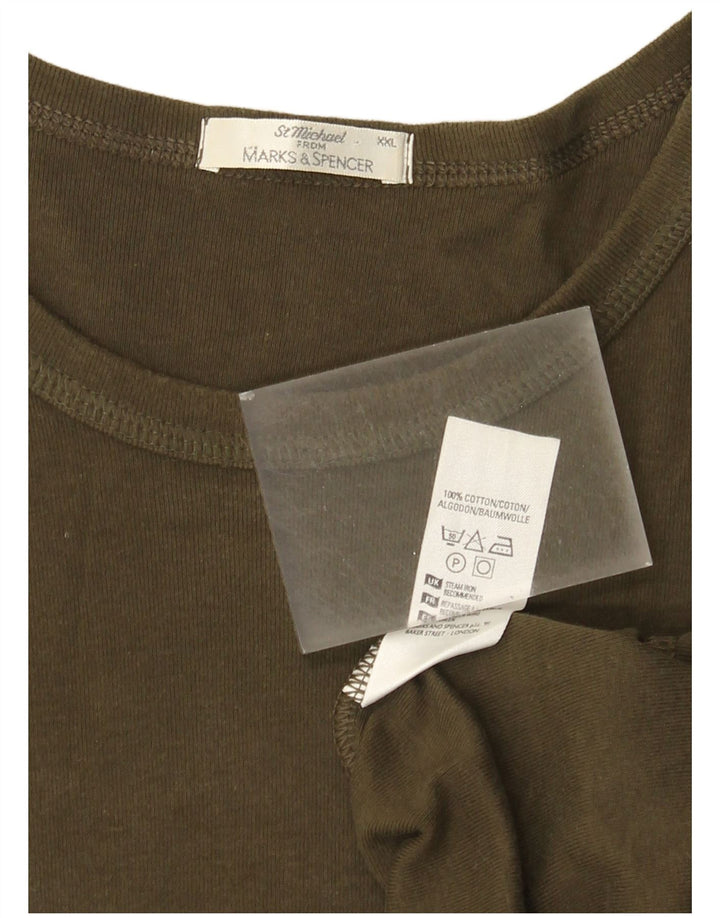 Marks & Spencer Top pentru bărbați cu mânecă lungă 2XL bumbac kaki