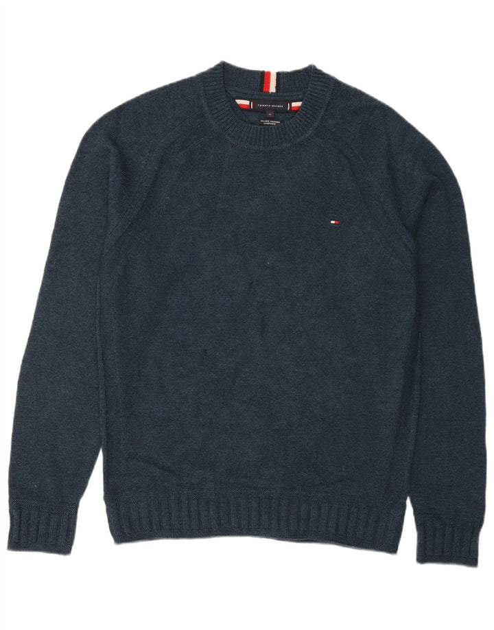 Pulover Tommy Hilfiger pentru bărbați, cu gât crew, lână de miel, albastru, mediu