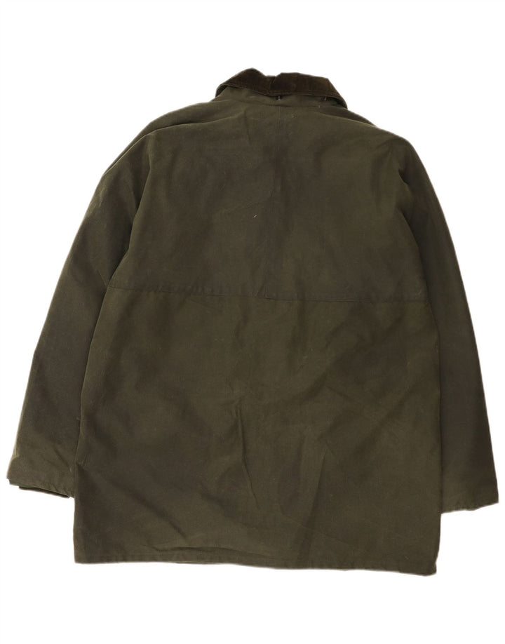 Jachetă vintage din bumbac cerat pentru femei UK 20 2XL verde