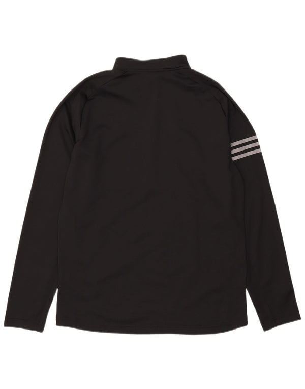 Trening pentru bărbați Adidas, cu fermoar, cu gât, cu pulover, bluză medie, negru
